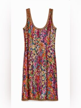 Black Tie Oleg Cassini Multicolor Sequin Beaded Short Sheath Dress Size 6